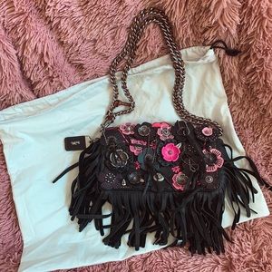 RARE COACH 1941 WILD TEA ROSE DINKY W/FRINGE